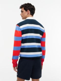 Contrast Collar Rugby Jumper — Blue 5