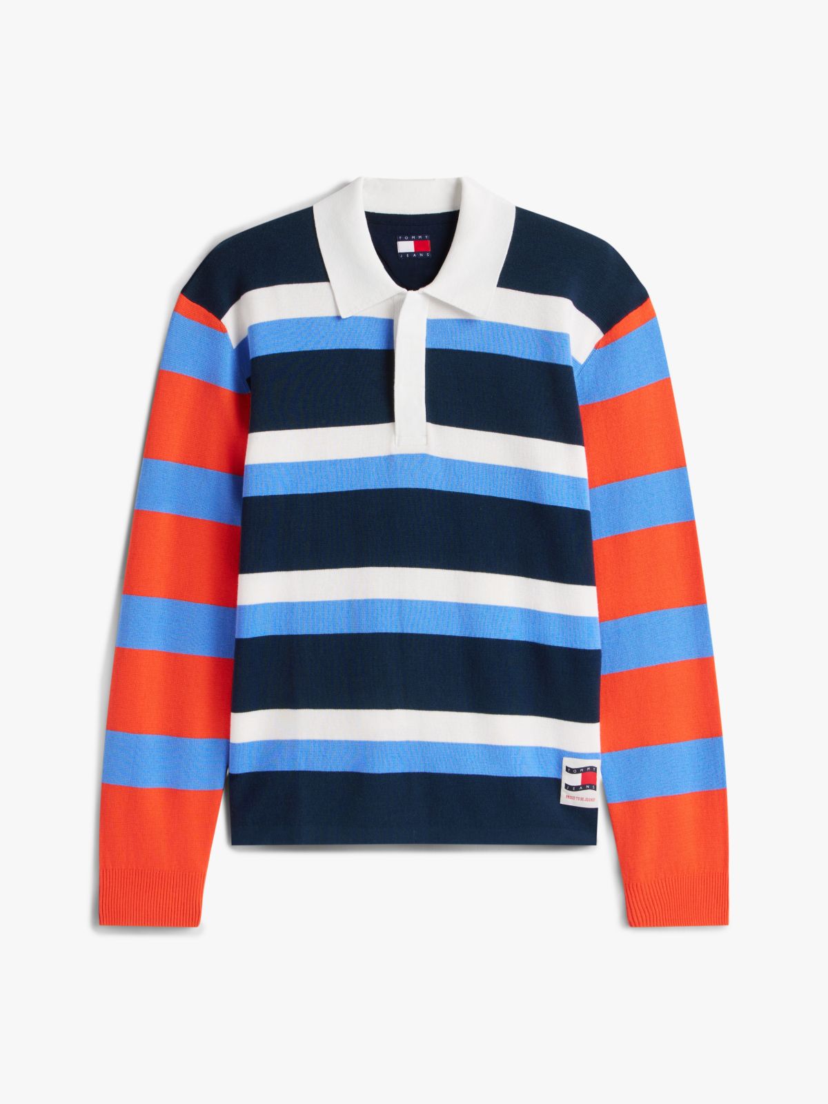 Contrast Collar Rugby Jumper — Blue