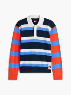 Contrast Collar Rugby Jumper — Blue 7
