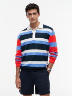Contrast Collar Rugby Jumper — Blue 1