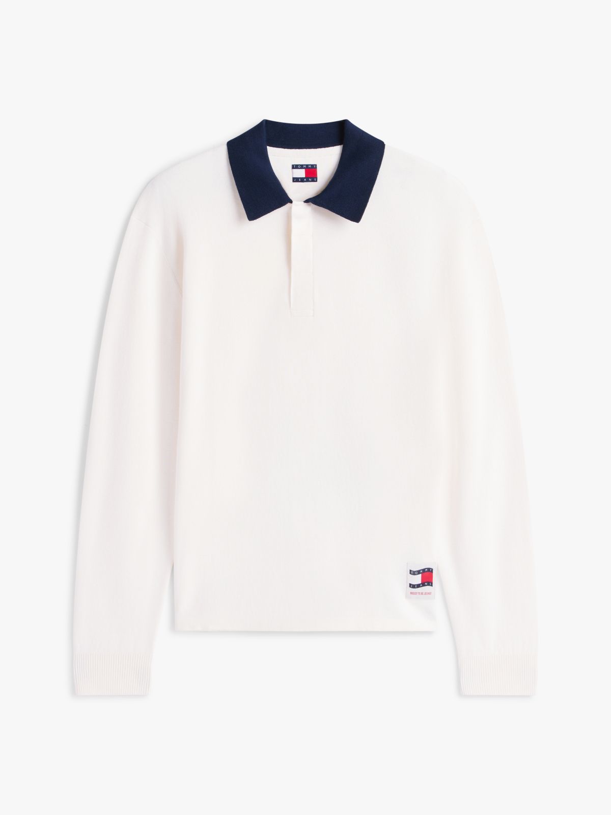 Contrast Collar Rugby Jumper — White