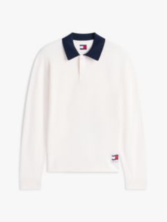 Contrast Collar Rugby Jumper — White 5