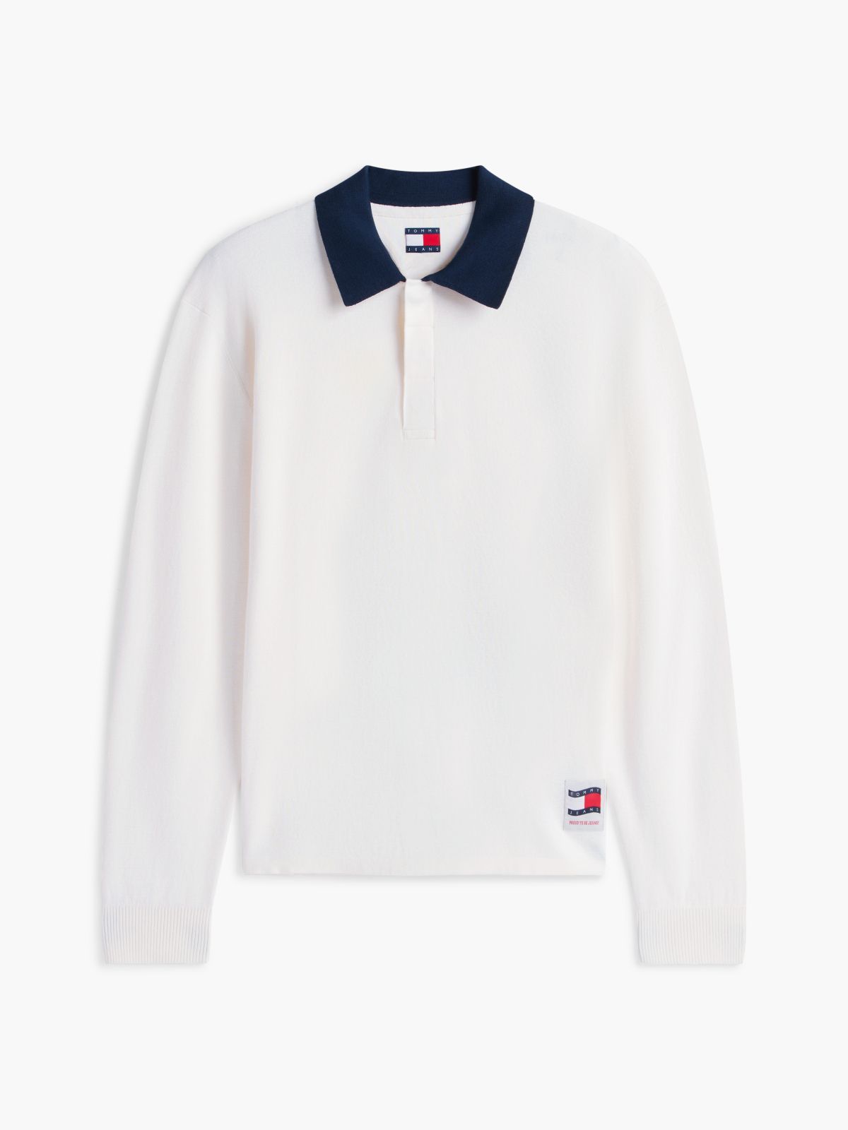 Contrast Collar Rugby Jumper — White