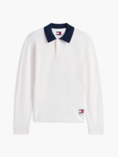 Contrast Collar Rugby Jumper — White 6