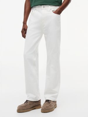 jeans otis regular fit dritti bianchi white da uomini tommy jeans
