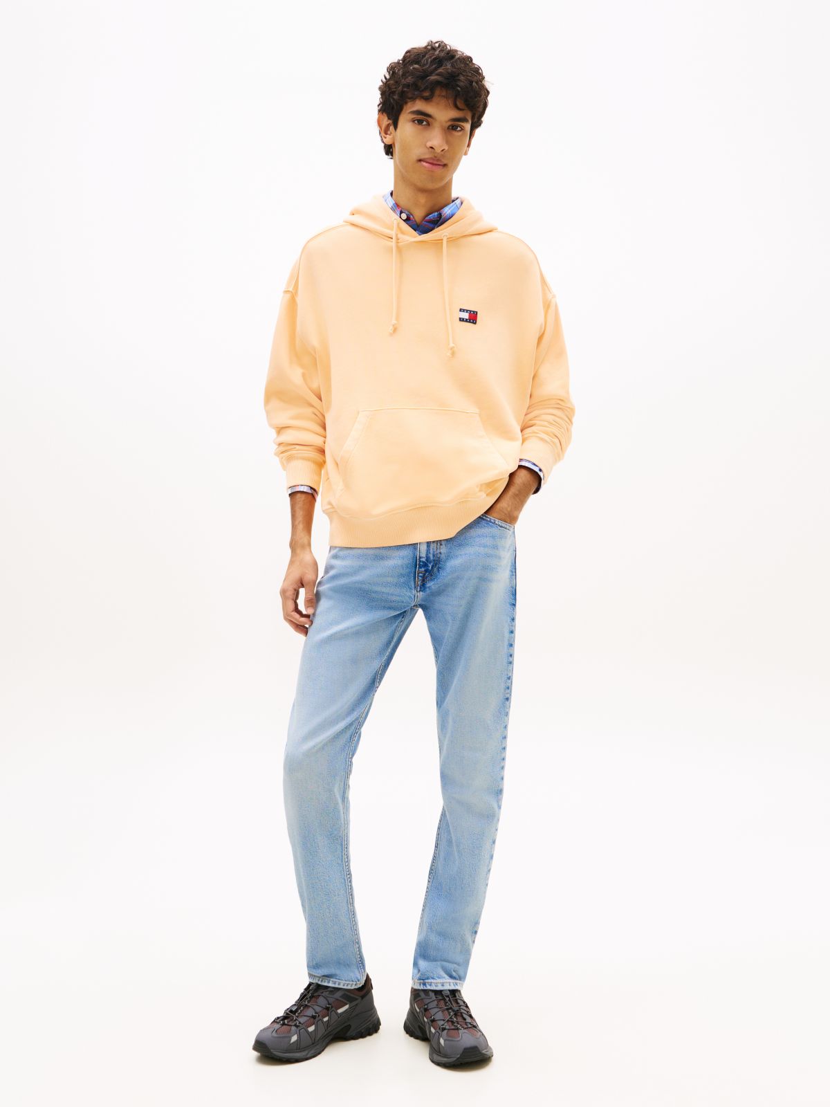 Whiskered Faded Slim Jeans — Blue