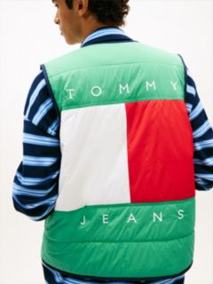 Water Repellent Colour-Blocked Back Logo Gilet — Green 4