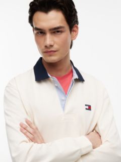 Tommy Badge Relaxed Rugby Shirt — Beige 3