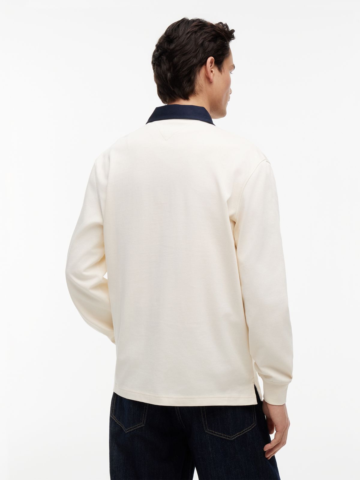 Tommy Badge Relaxed Rugby Shirt — Beige