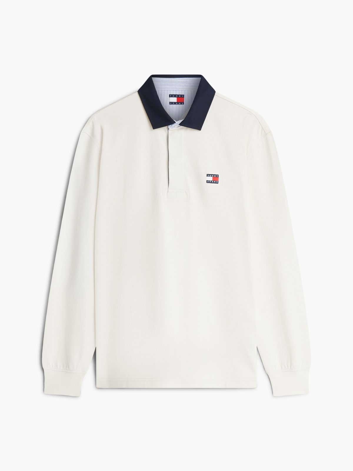 Tommy Badge Relaxed Rugby Shirt — Beige
