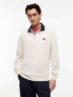 Tommy Badge Relaxed Rugby Shirt — Beige 1