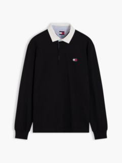 Tommy Badge Relaxed Rugby Shirt — Black 6