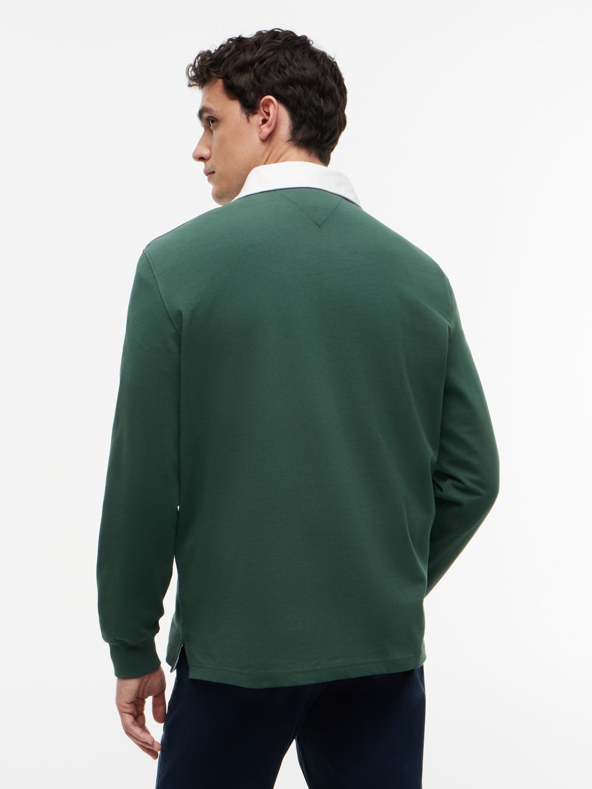 Tommy Badge Relaxed Rugby Shirt — Green