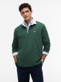 Tommy Badge Relaxed Rugby Shirt — Green 1