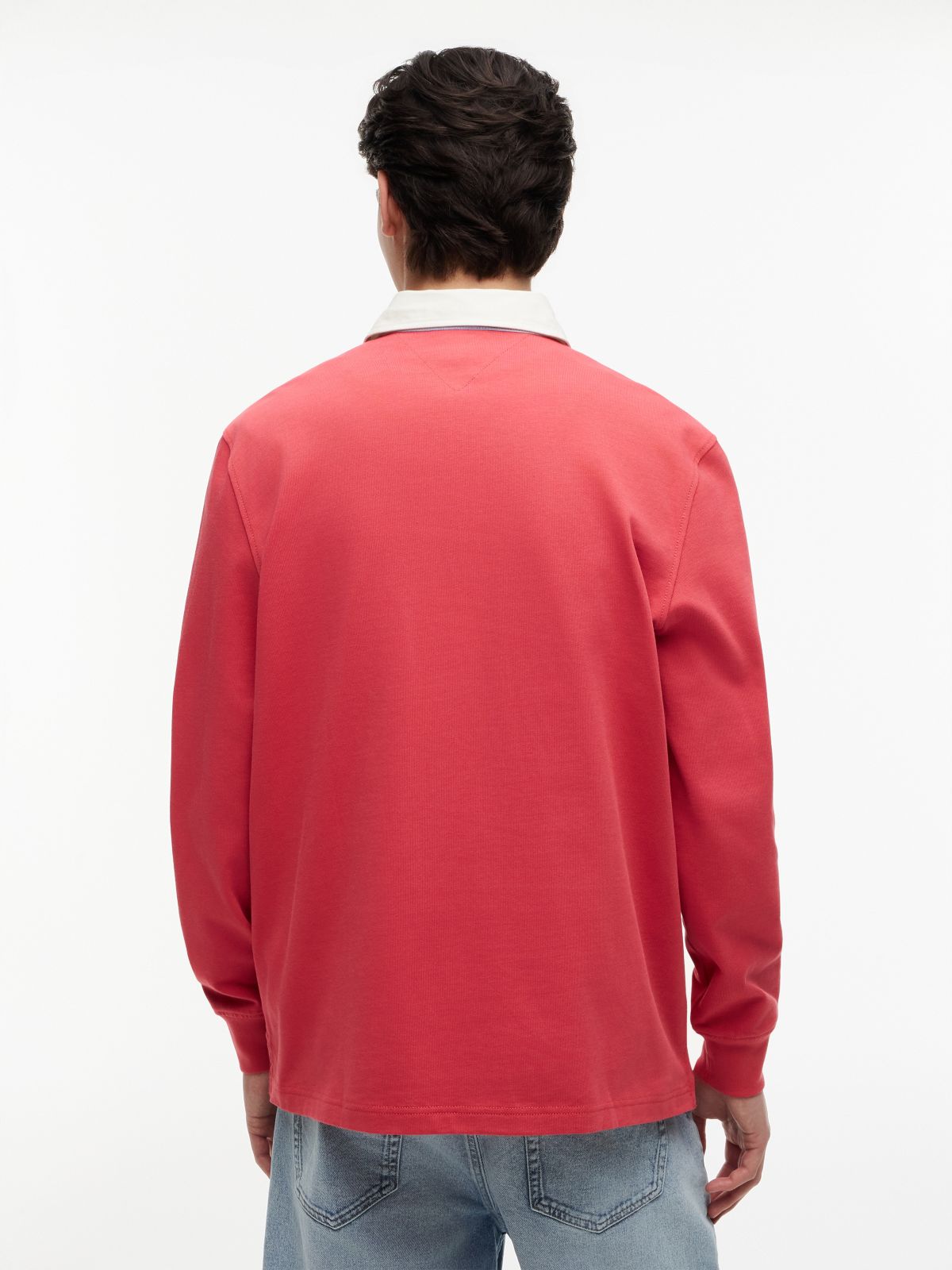 Tommy Badge Relaxed Rugby Shirt — Orange