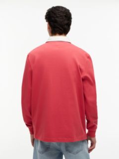 Tommy Badge Relaxed Rugby Shirt — Orange 4