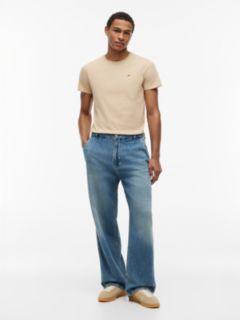 Theo Loose Faded Jeans With Linen — Blue 2