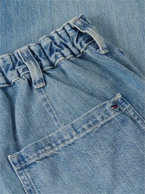 blue theo faded loose jeans with linen for men tommy jeans