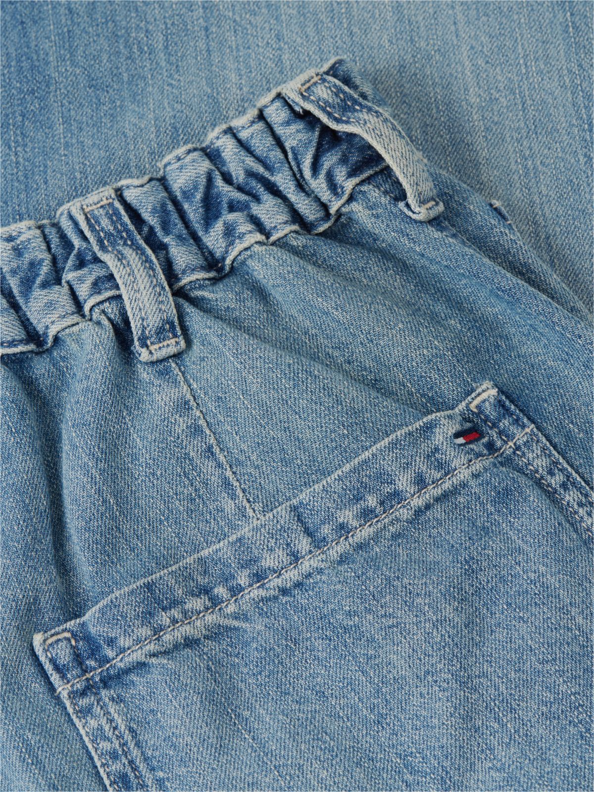 Theo Loose Faded Jeans With Linen — Blue