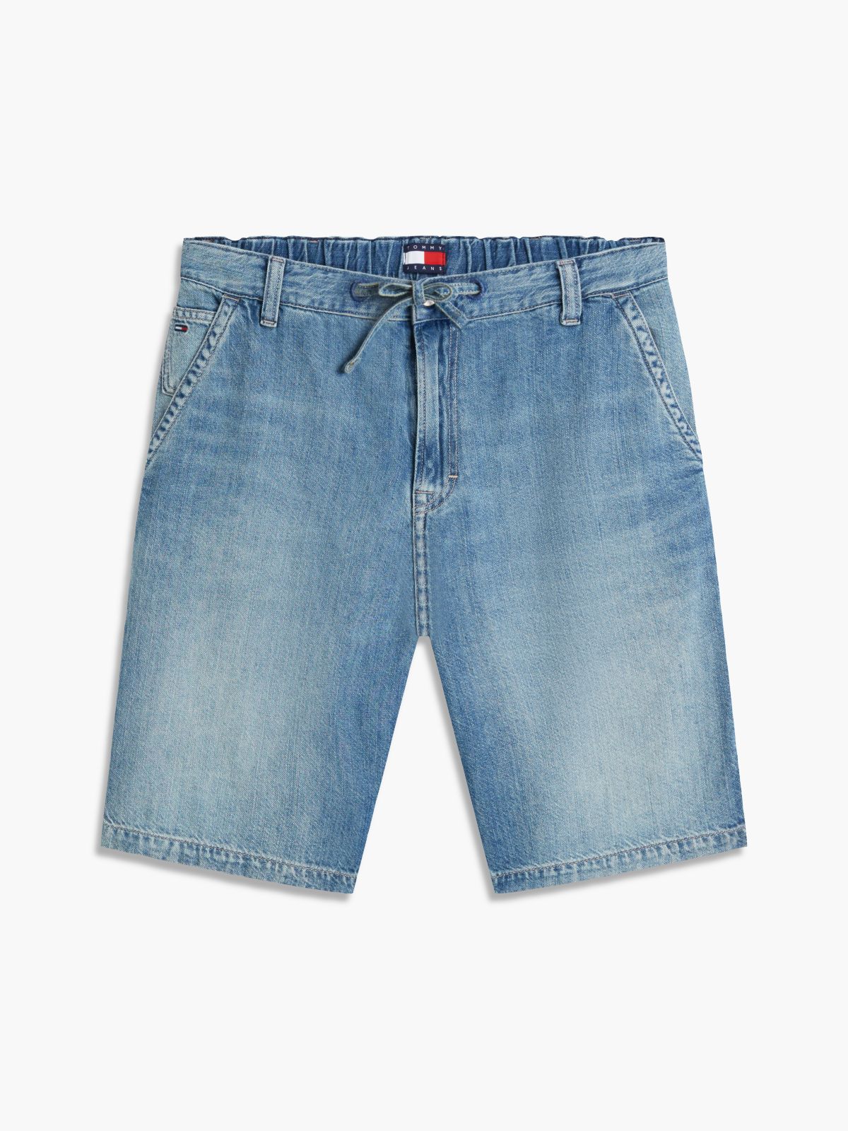 Jaimie Loose Straight Shorts With Linen — Blue