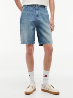 Jaimie Loose Straight Shorts With Linen — Blue 1