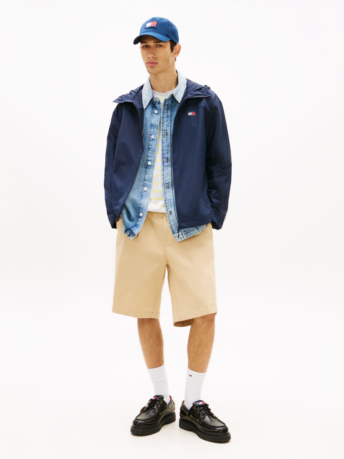Water Repellent Ripstop Hooded Zip-Thru Jacket — Blue