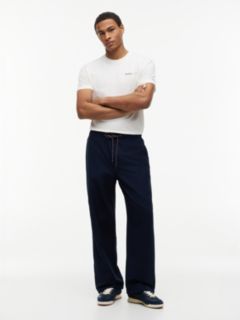 Theo Loose Drawstring Parachute Trousers — Blue 2