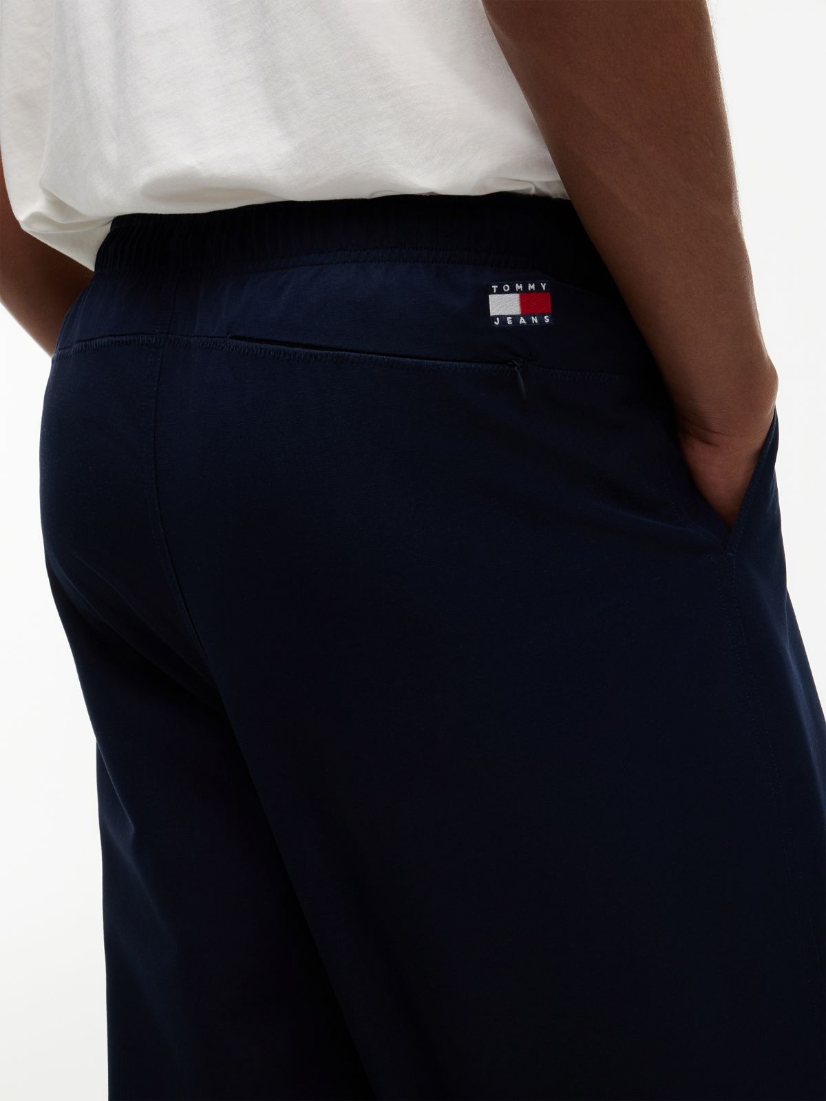 Theo Loose Drawstring Parachute Trousers — Blue