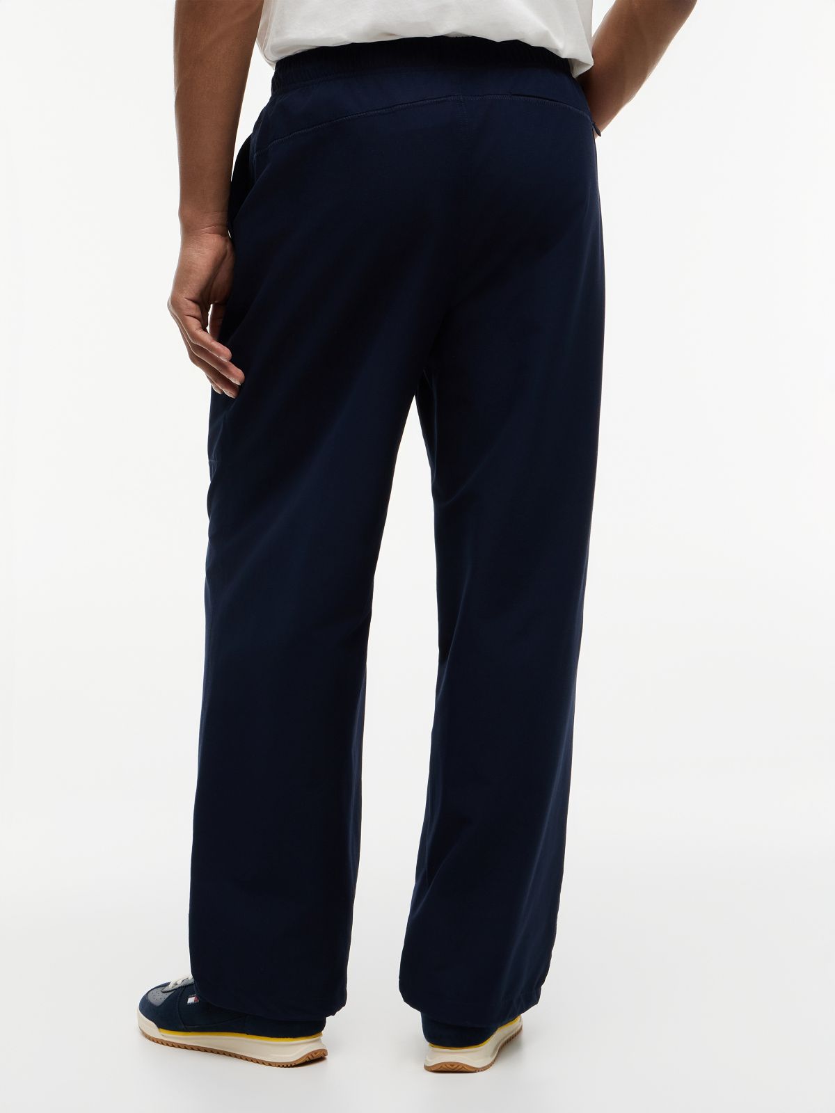 Theo Loose Drawstring Parachute Trousers — Blue