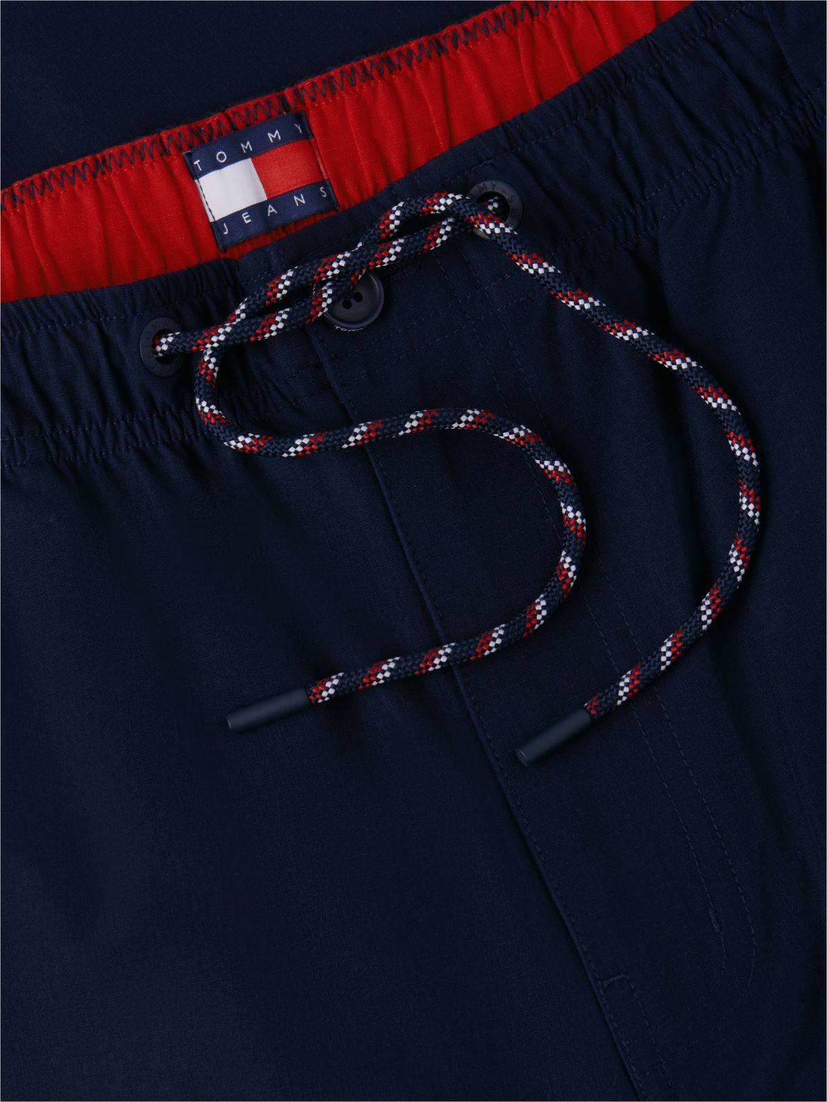 Theo Loose Drawstring Parachute Trousers — Blue