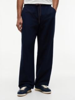 Theo Loose Drawstring Parachute Trousers — Blue 1