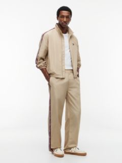 Jaimie Loose Straight Global Stripe Tape Trousers — Beige 2