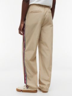 Jaimie Loose Straight Global Stripe Tape Trousers — Beige 5