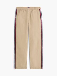 Jaimie Loose Straight Global Stripe Tape Trousers — Beige 6
