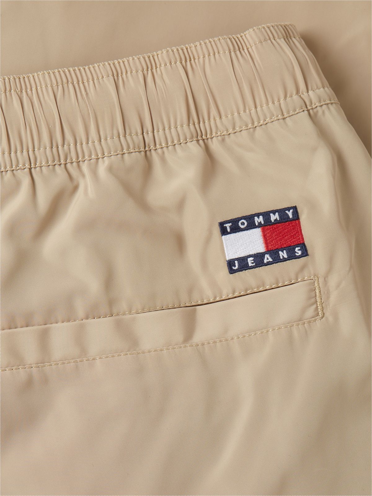Jaimie Loose Straight Global Stripe Tape Trousers — Beige