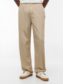 Jaimie Loose Straight Global Stripe Tape Trousers — Beige 1