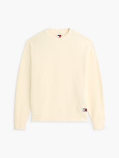 Washed Waffle Knit Relaxed Sweatshirt — Beige 5