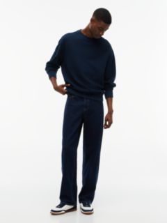 Washed Waffle Knit Relaxed Sweatshirt — Blue 2