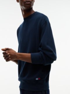 Washed Waffle Knit Relaxed Sweatshirt — Blue 3