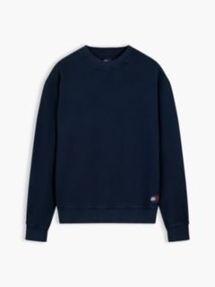 Washed Waffle Knit Relaxed Sweatshirt — Blue 5