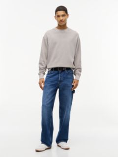 Washed Waffle Knit Relaxed Sweatshirt — Grey 2