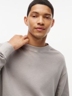 Washed Waffle Knit Relaxed Sweatshirt — Grey 3