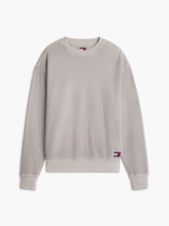 Washed Waffle Knit Relaxed Sweatshirt — Grey 5