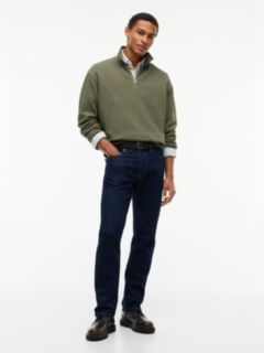 Waffle Knit Relaxed Quarter-Zip Sweatshirt — Green 2