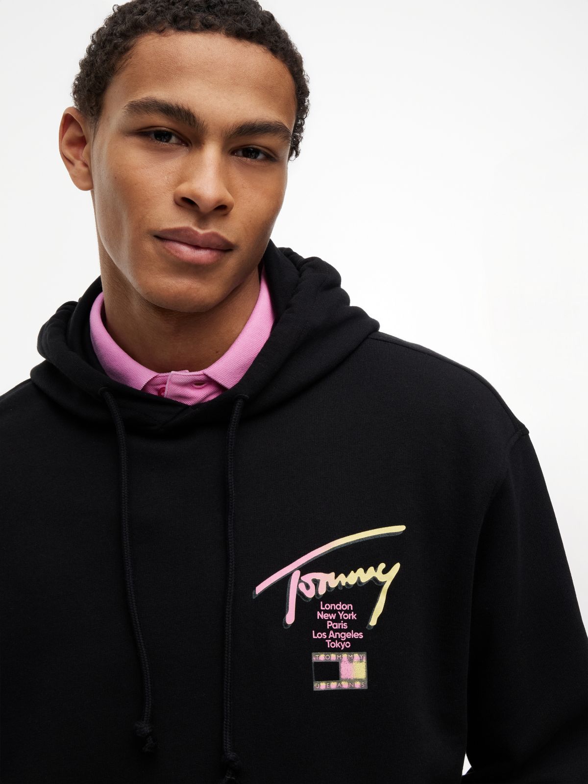 Signature Back Logo Relaxed Hoody — Black