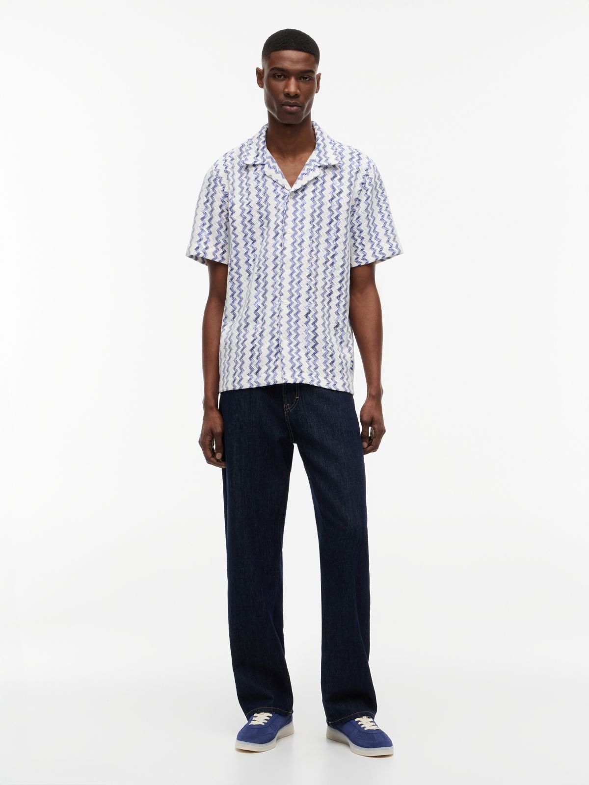 Regular Fit Textured Short Sleeve Shirt — Multi
