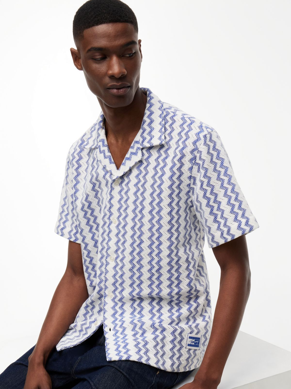 Regular Fit Textured Short Sleeve Shirt — Multi