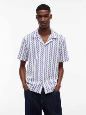 camicia regular fit in tessuto tramato multi da uomini tommy jeans