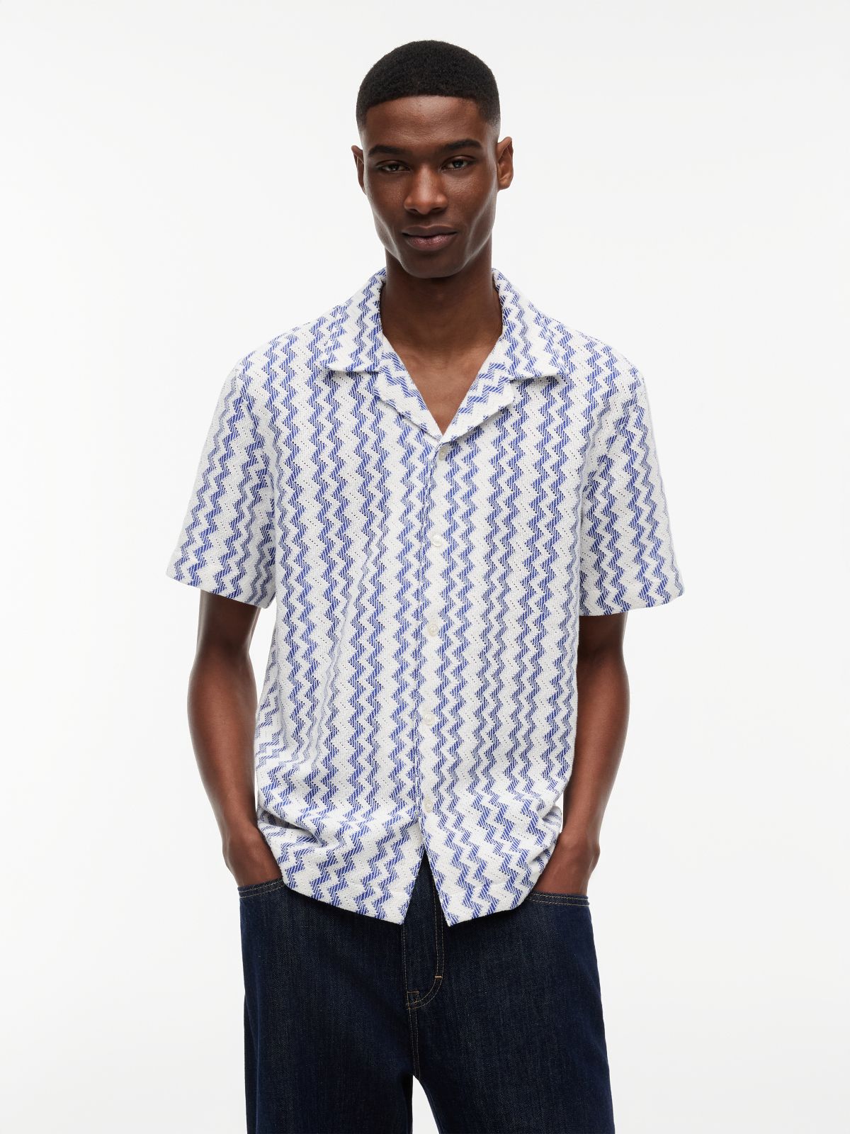 Regular Fit Textured Short Sleeve Shirt — Multi