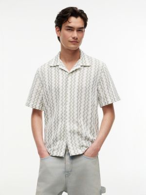 camicia regular fit in tessuto tramato multi da uomini tommy jeans